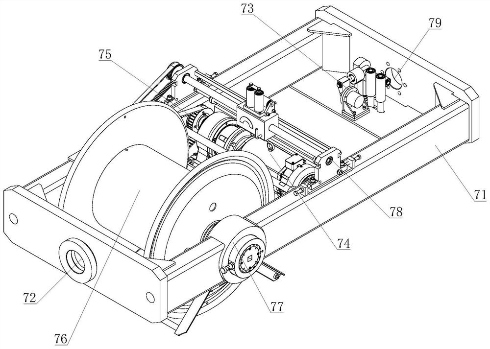 Cage strander wire coil rack with take-up function