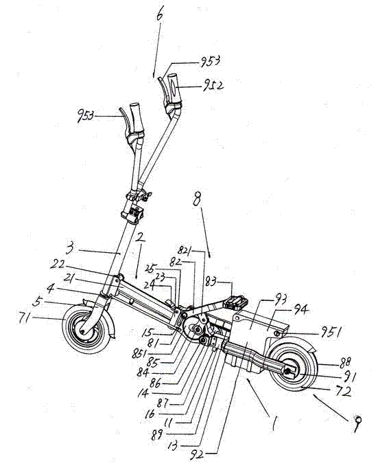 Quick foldable, pushable and portable electric pedal bike