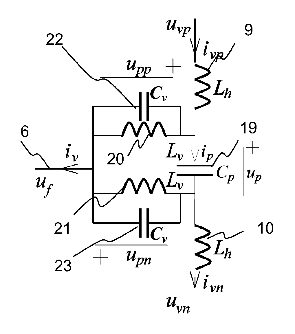 Modular multi-level power converter with second and third order harmonics reduction filter