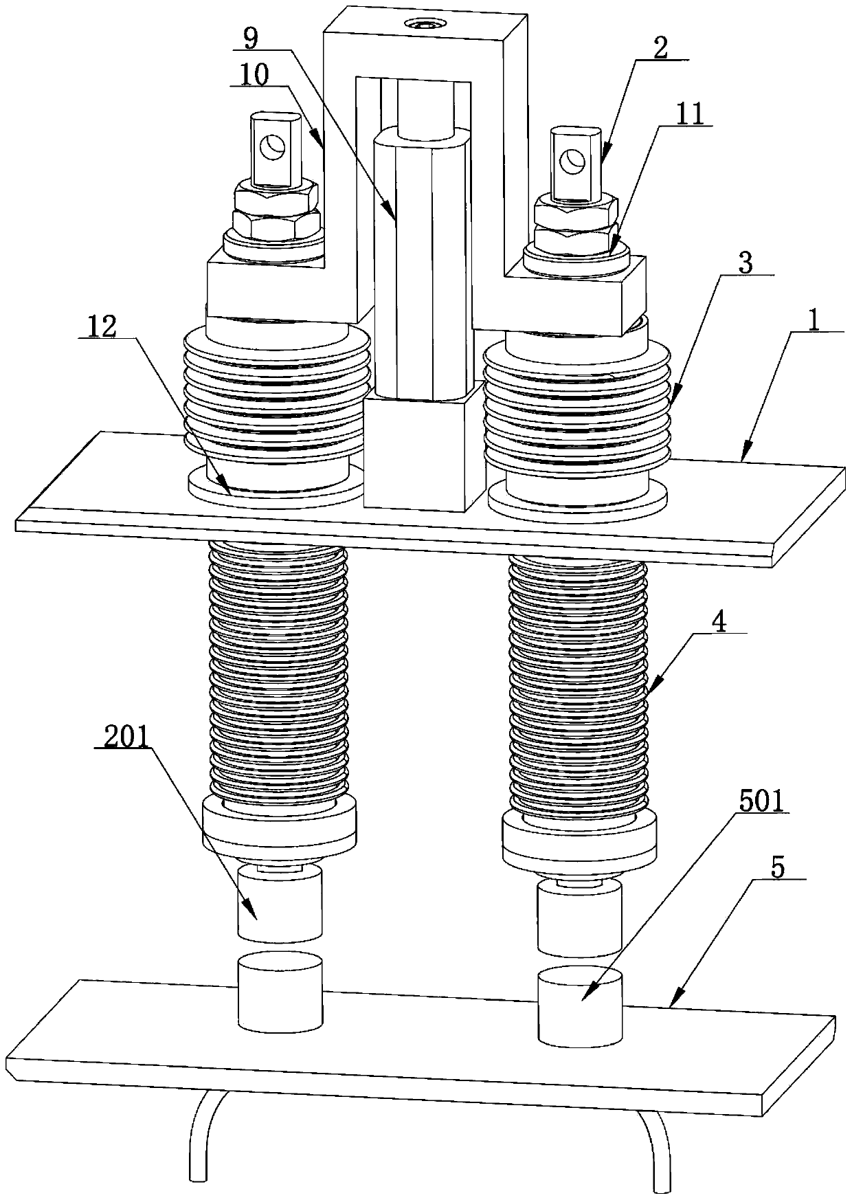 Superconducting magnet excitation automatic current lead plugging and unplugging device