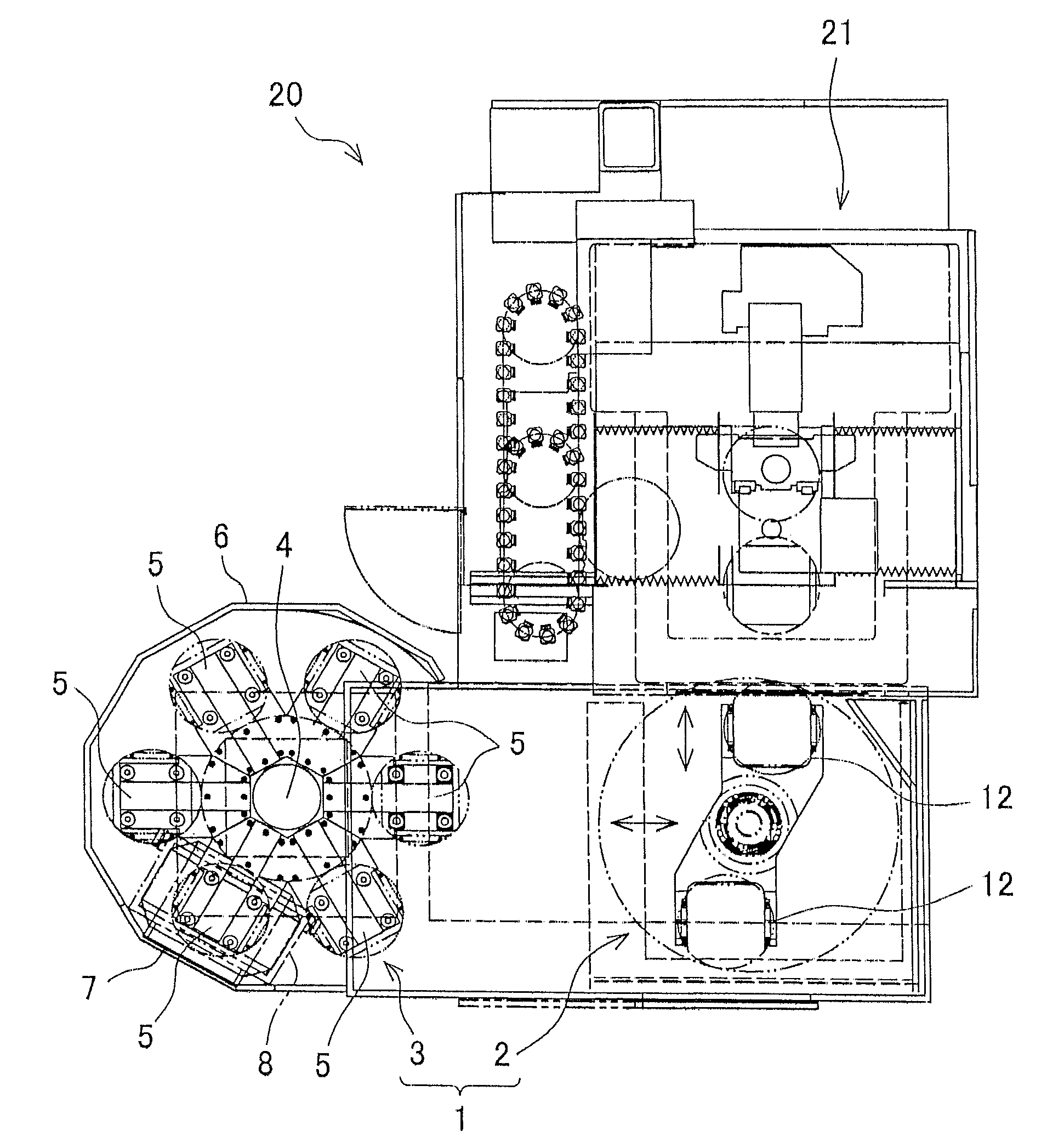 Pallet exchanging device