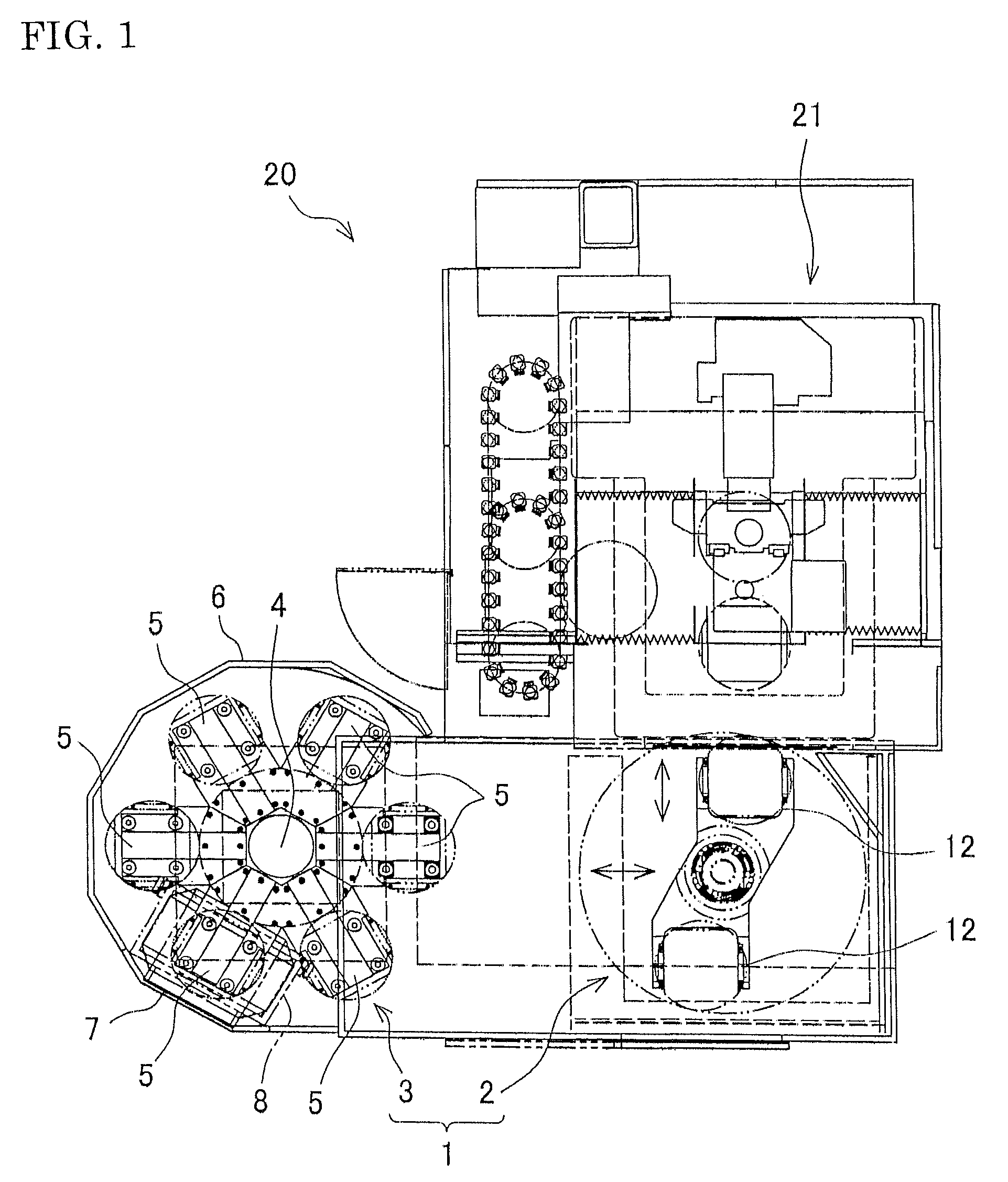 Pallet exchanging device