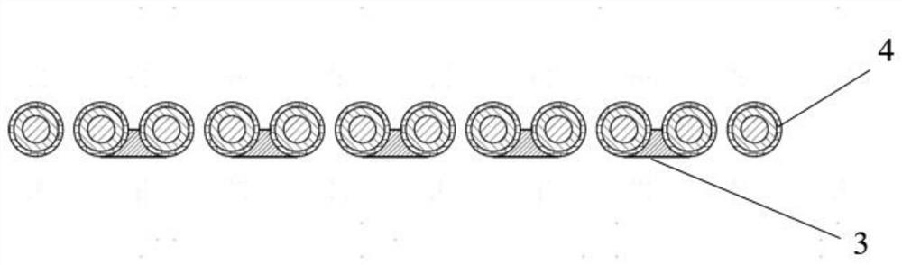 Forming method of flexible optical fiber ribbon and dispensing equipment for implementing forming method