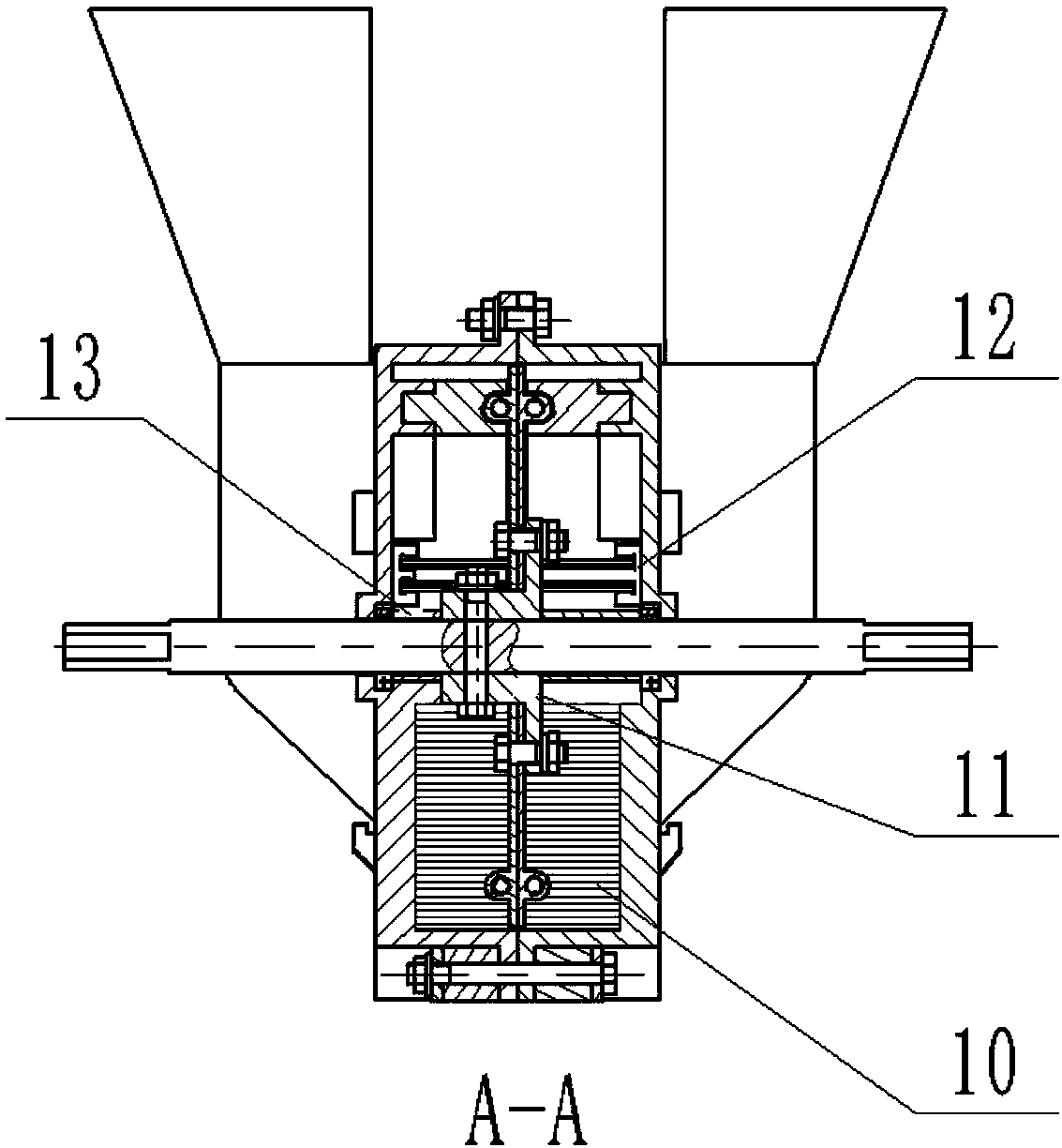 Double-cavity chute seed-protection type rice precision hole seeding metering device