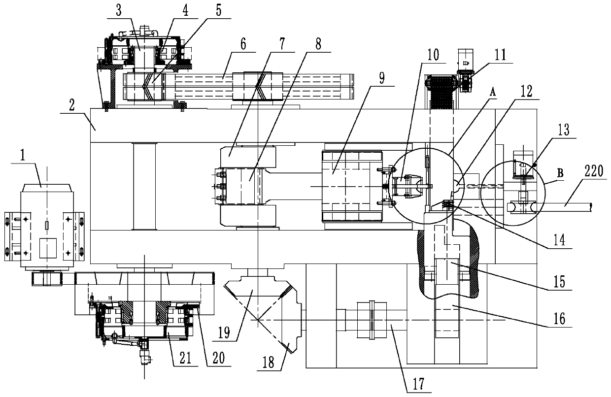 A large-scale horizontal cutting and feeding integrated steel ball forming machine