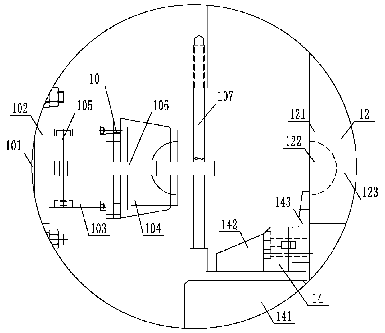 A large-scale horizontal cutting and feeding integrated steel ball forming machine