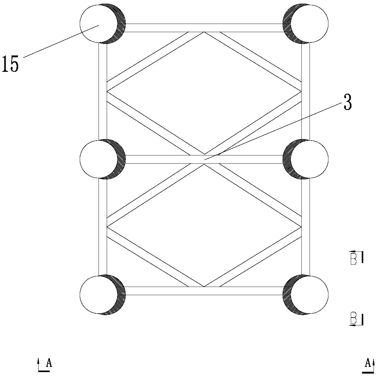 Large offshore platform split-type conduit frame structure suitable for shallow-water marine float-over mounting, and mounting method thereof