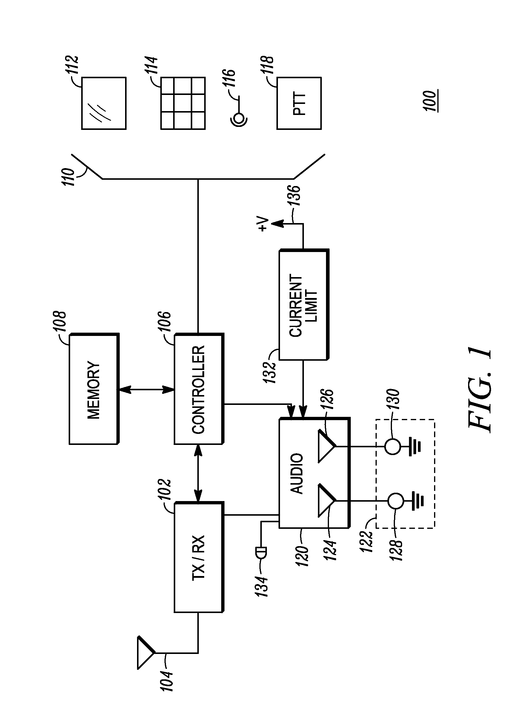 Intrinsically safe audio circuit for a portable two-way radio