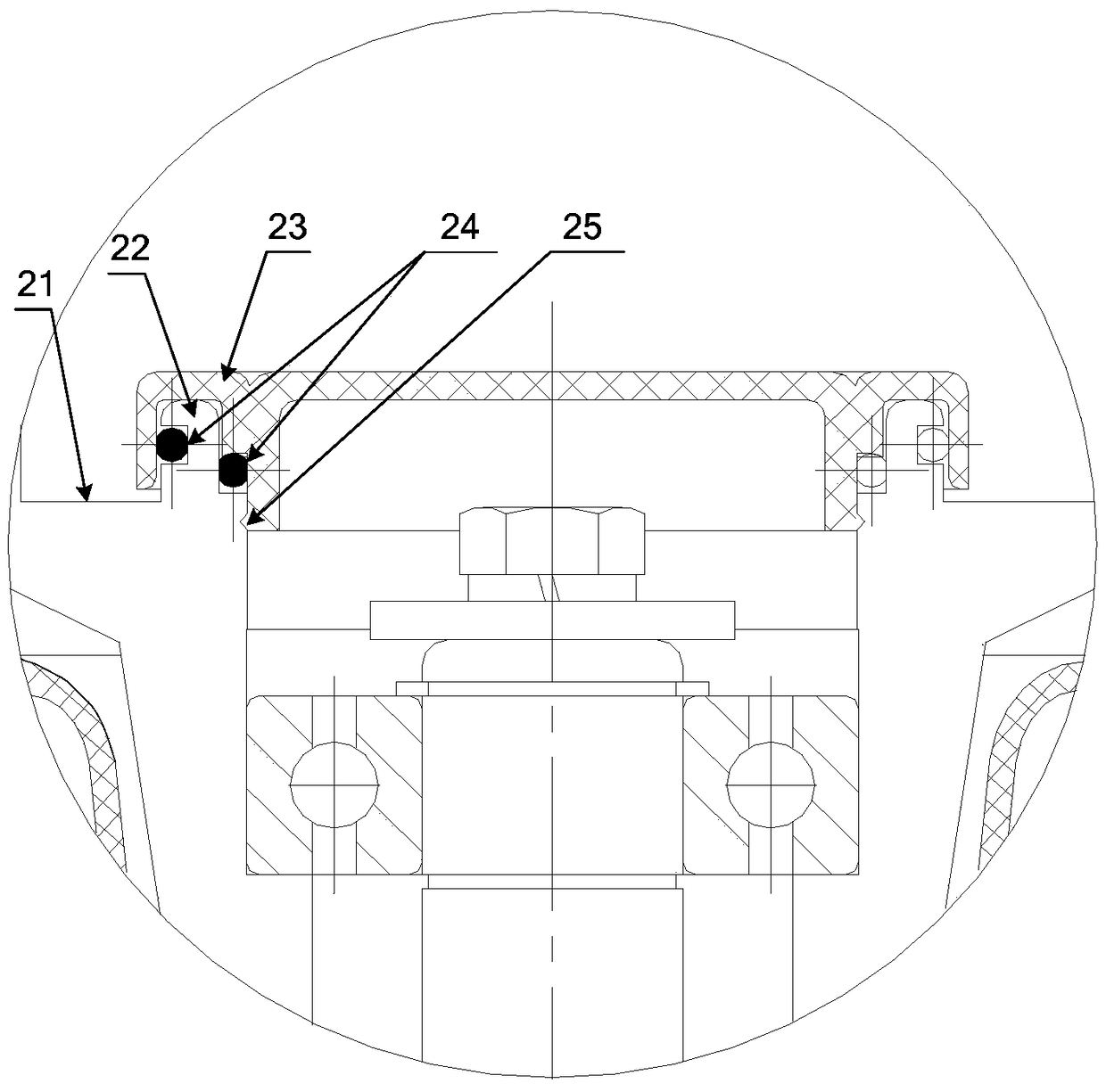 An air conditioner and its fan component bearing cover waterproof sealing structure