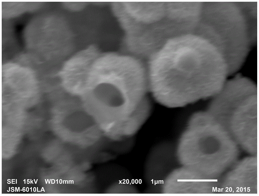 Method for acquiring WS2/WO3 hollow microspheres by heat treatment of a hydrothermal precursor