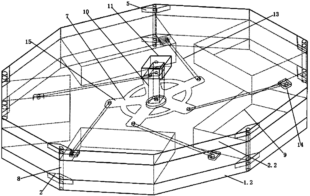 Rotating linkage display carton with playing character