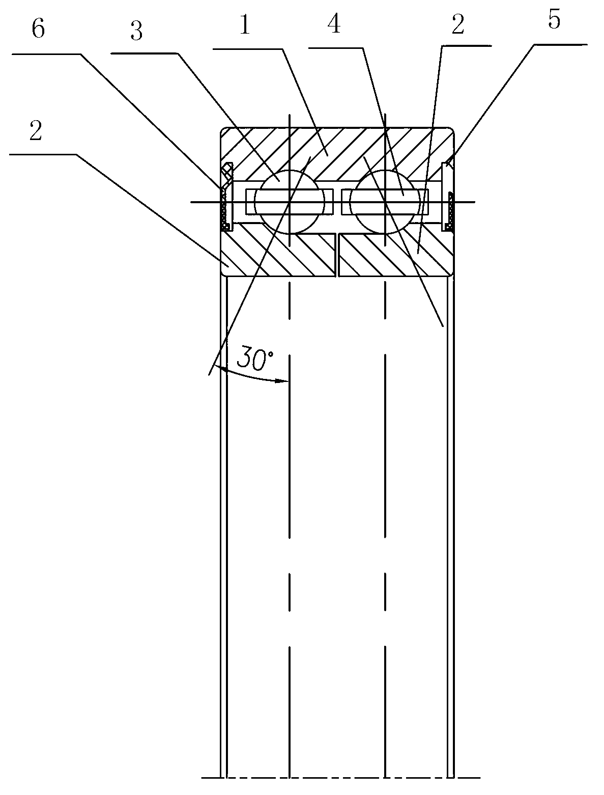 Double-row ball bearing for liquid crystal lens lapping machine