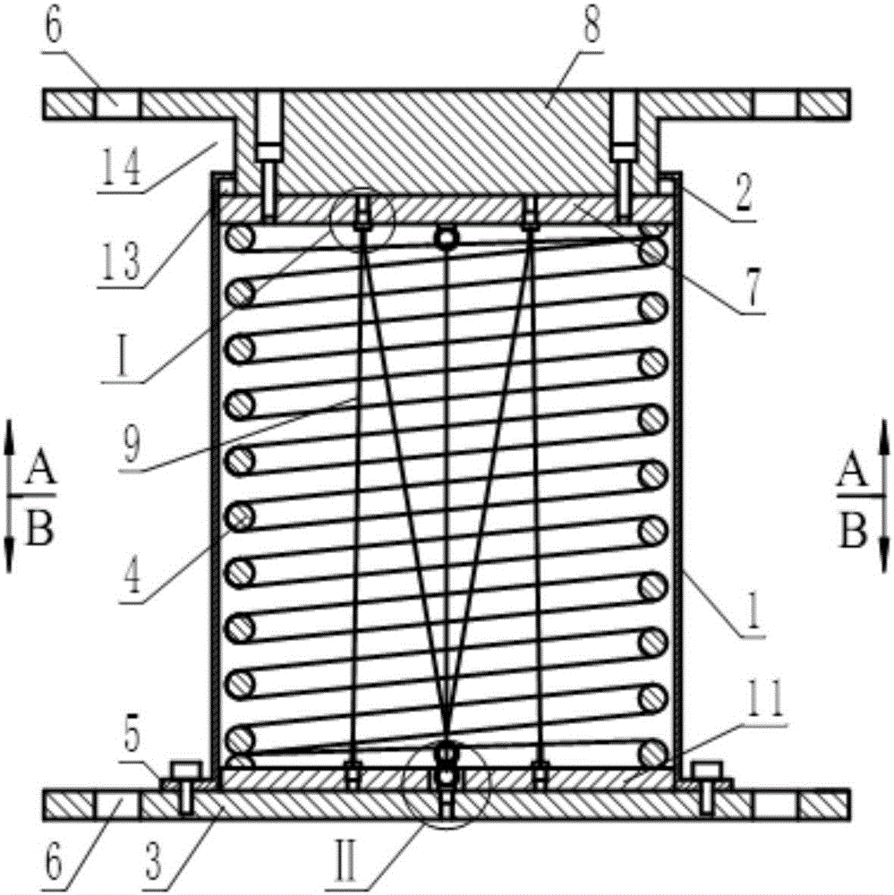 Back pressure type helical compression spring damper