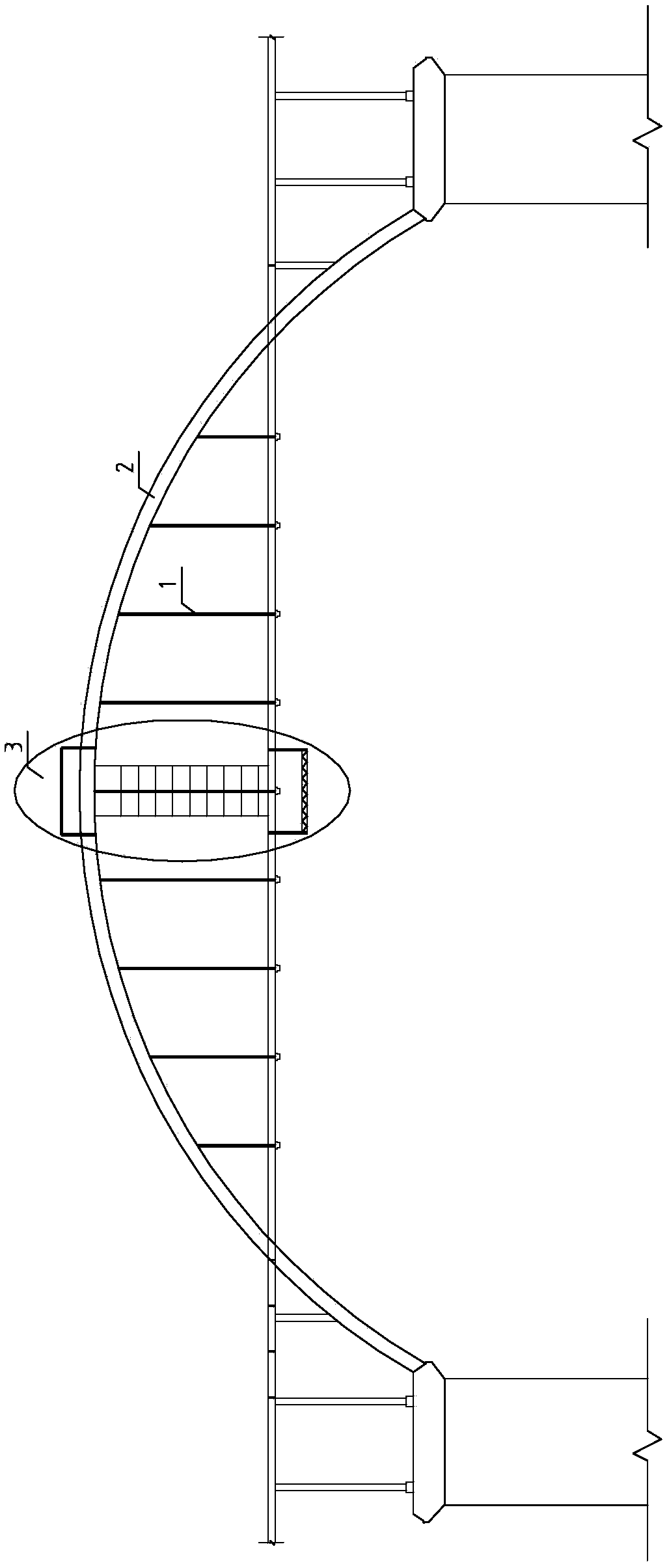 Construction method of quick replacement of suspension rods of mid-through and through arch bridges