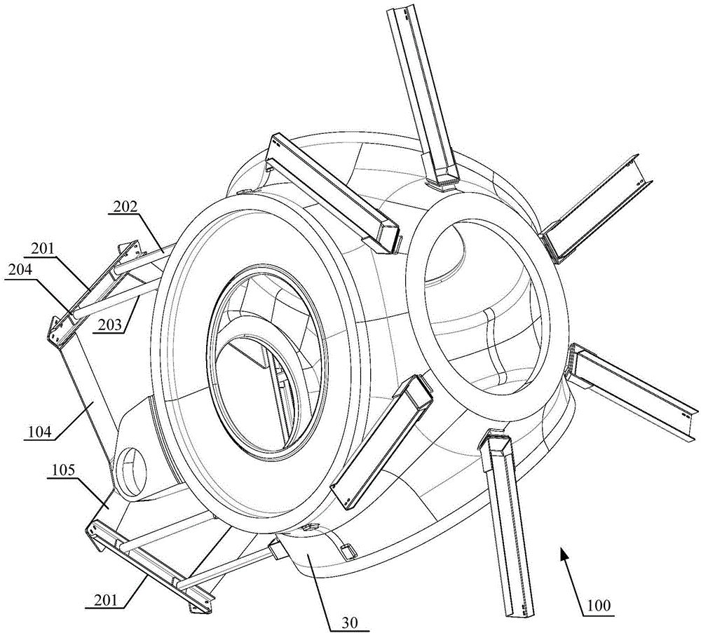 Wind turbine generator system and flow guide cover front support device thereof