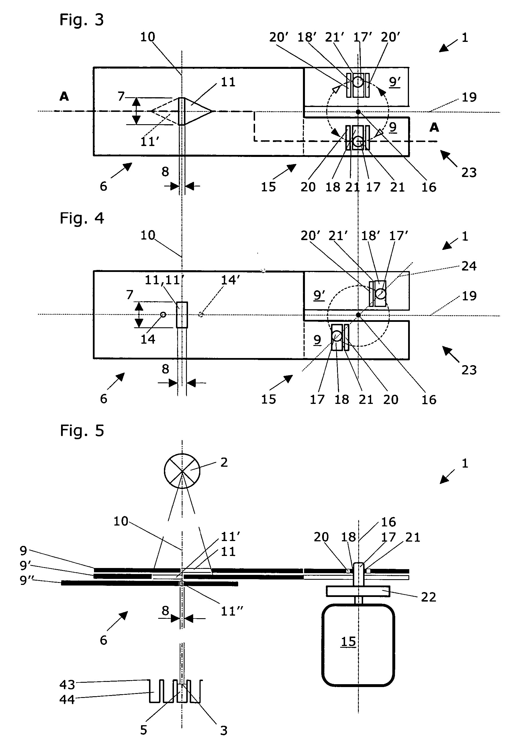 Arrangement and use of a slit diaphragm