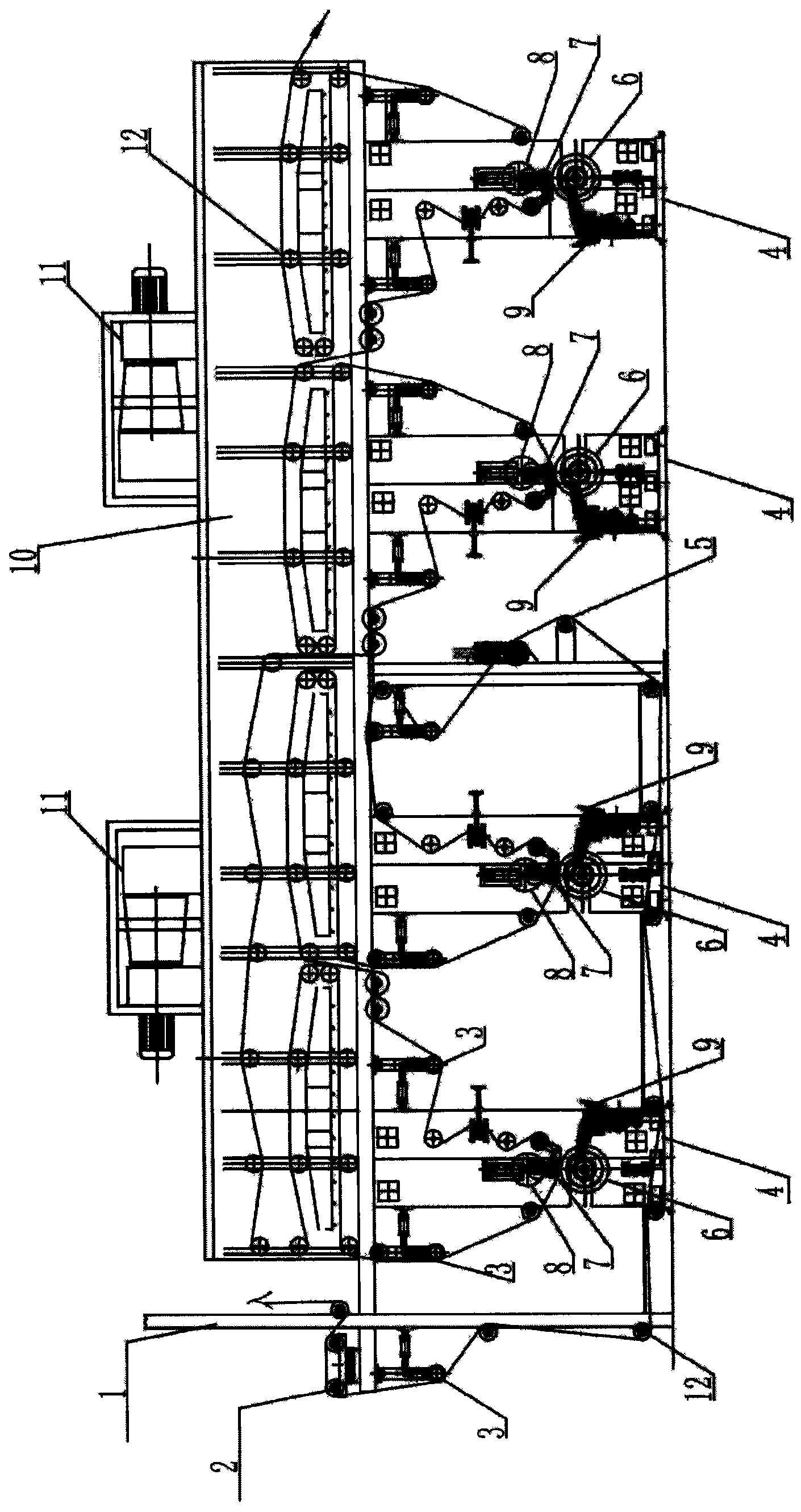 Coating device for improving interior of blown film equipment and production process