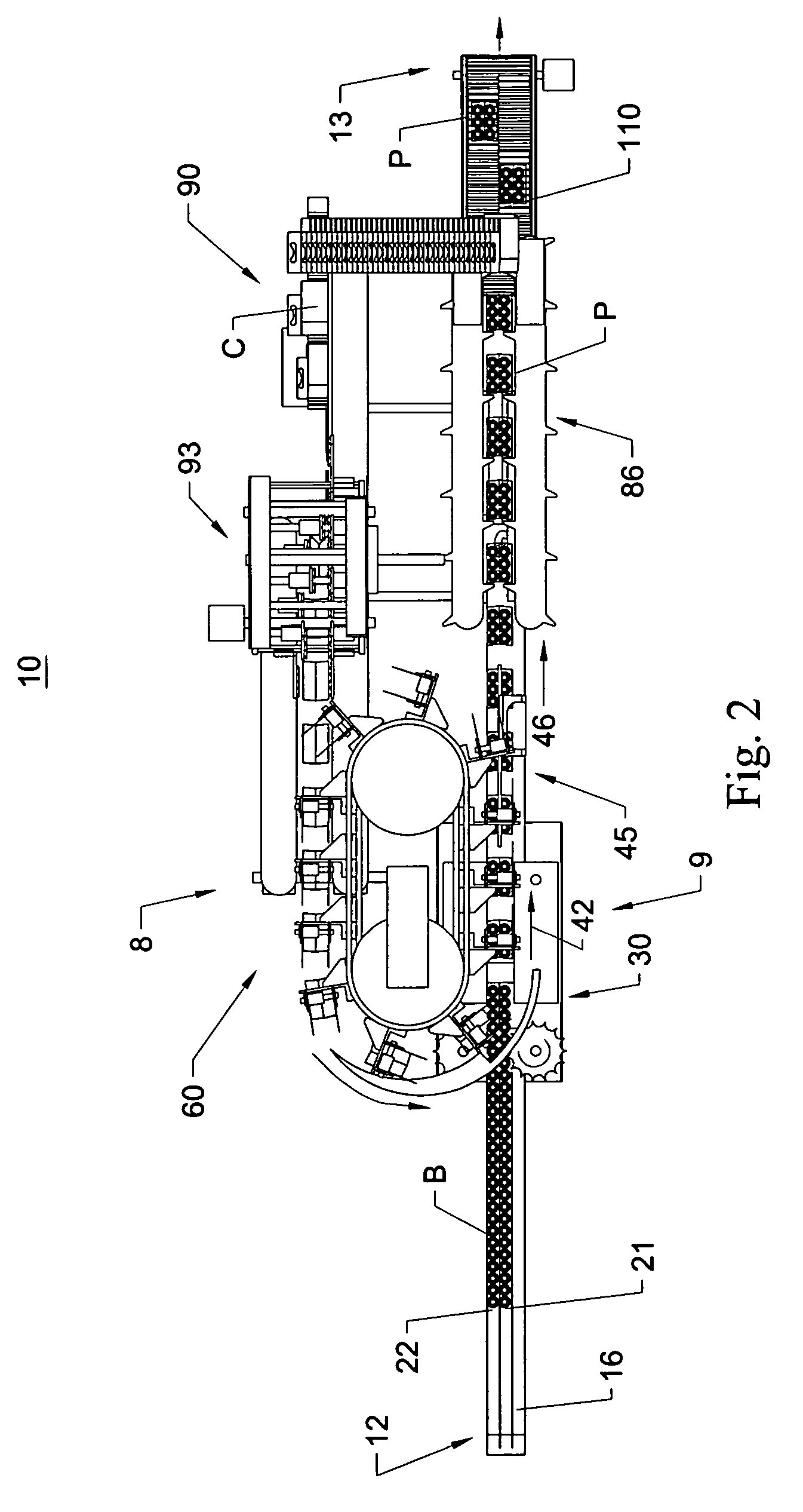 Packaging system having loading carousel