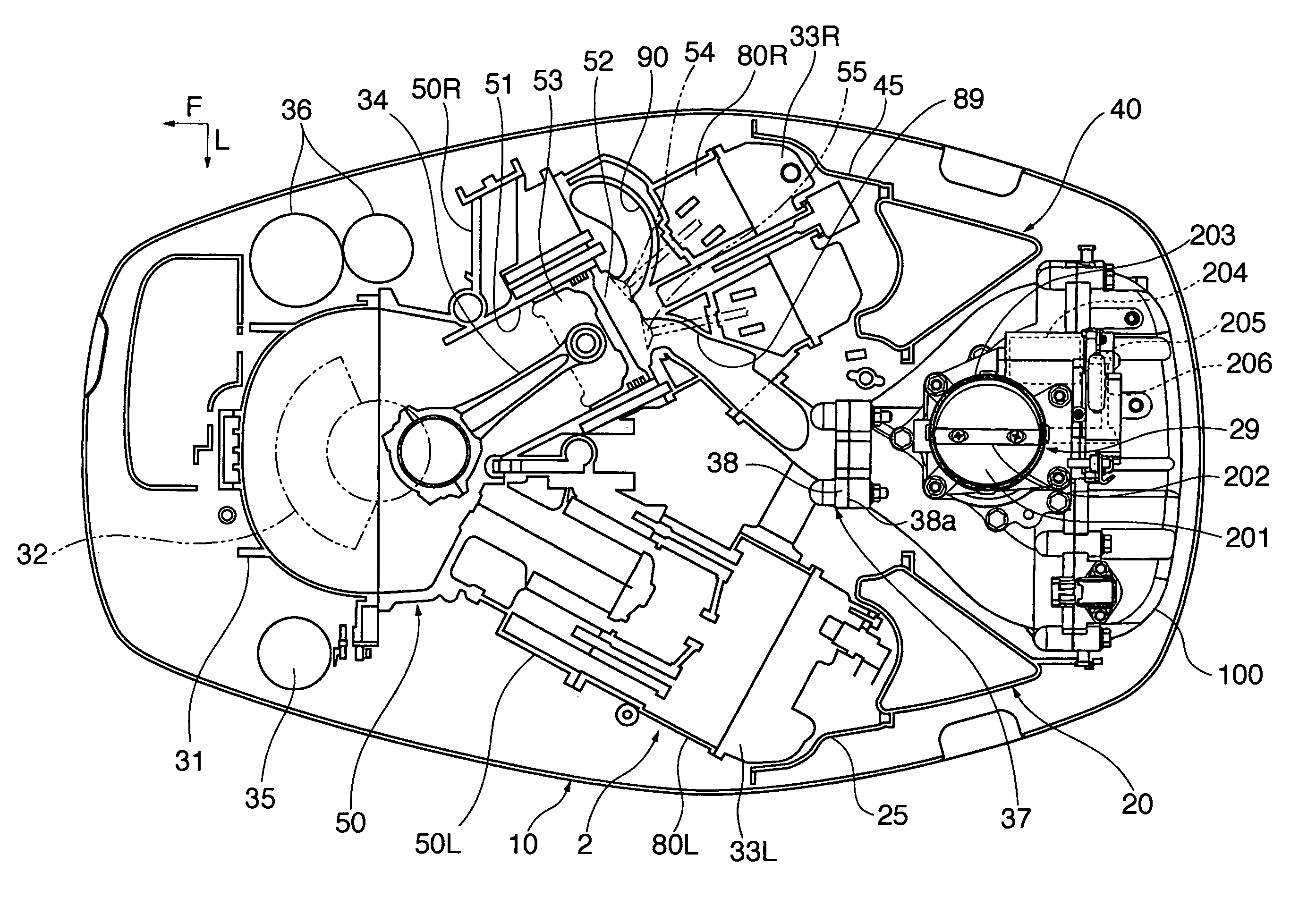 Intake device for outboard motors