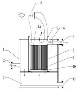 Electrochemical treatment device for sewage and wastewater treatment