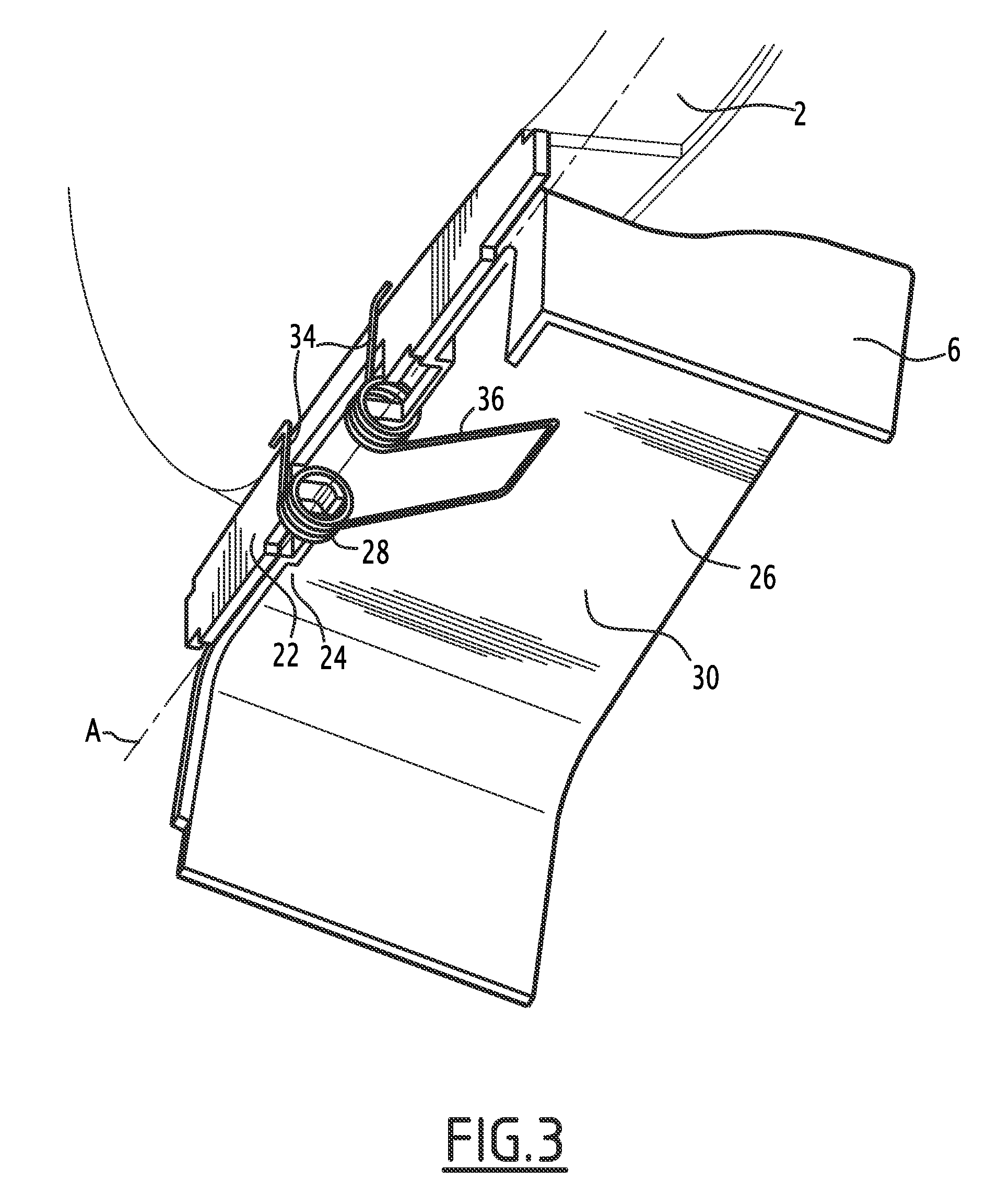 Trim assembly for a vehicle making it possible to conceal a technical space