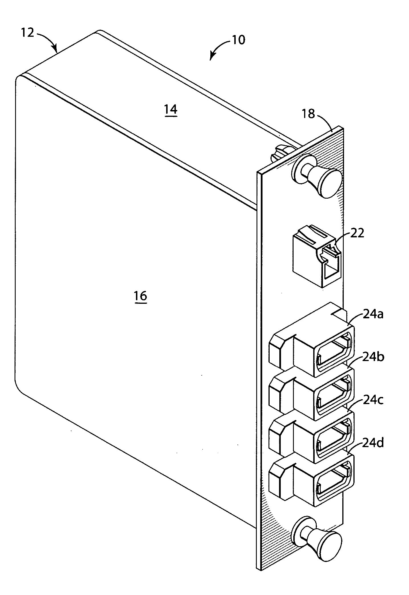 Optical fiber power splitter module apparatus