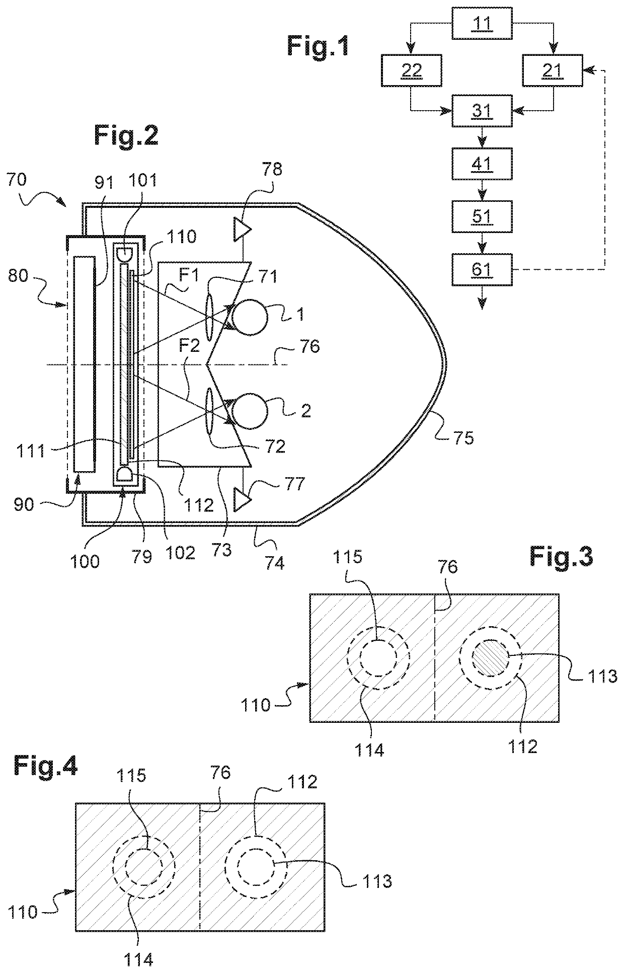 Method for Determining a Light Filter Applied to a Spectacle Lens, Associated Display Device and Virtual Reality Helmet