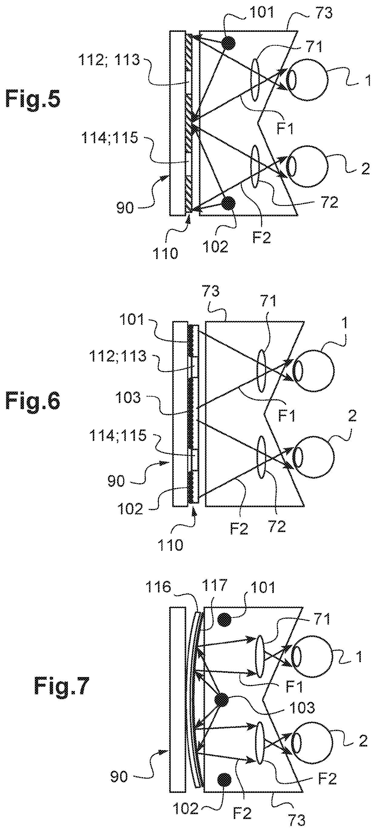 Method for Determining a Light Filter Applied to a Spectacle Lens, Associated Display Device and Virtual Reality Helmet