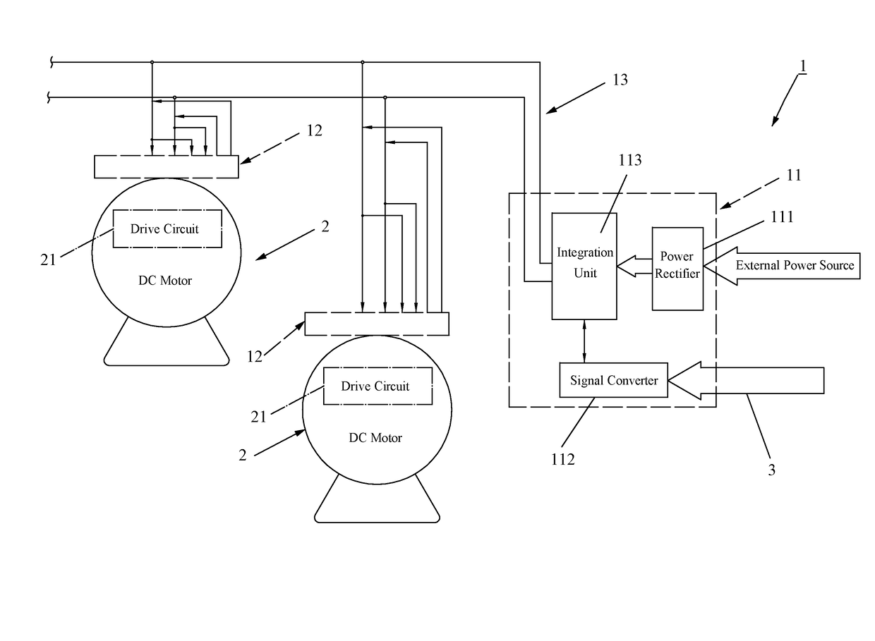 Electrical serially-connected control system