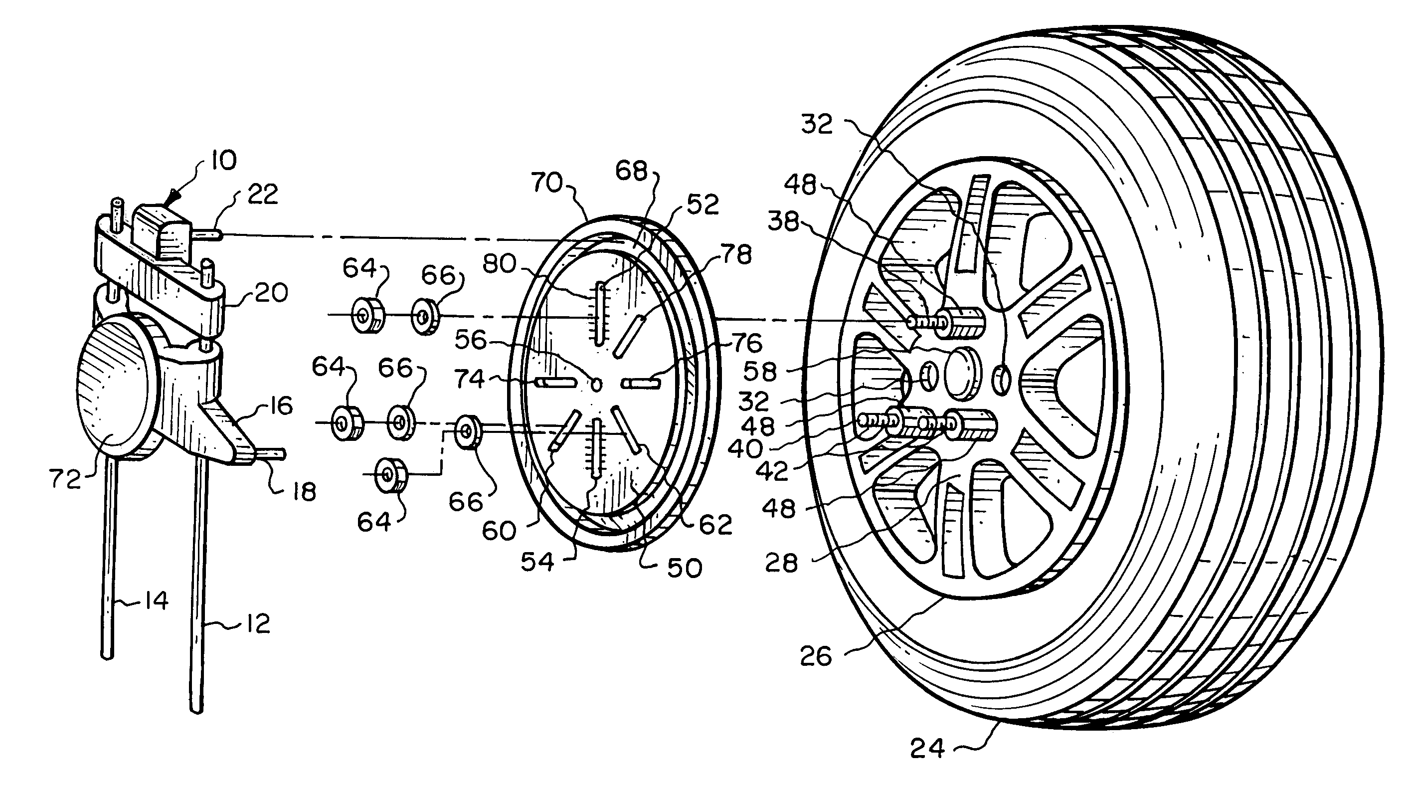 Mounting system for mounting an alignment instrument on a vehicular wheel that uses any known lug bolt pattern