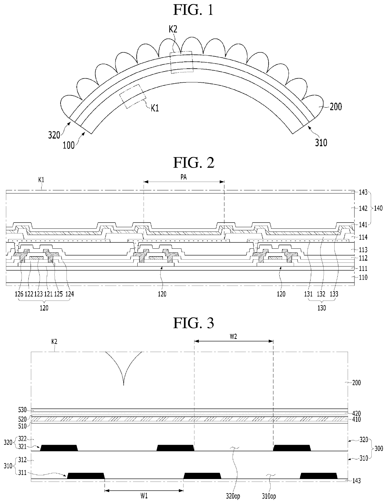 3D Display Apparatus in which a Display Panel has a Curvature