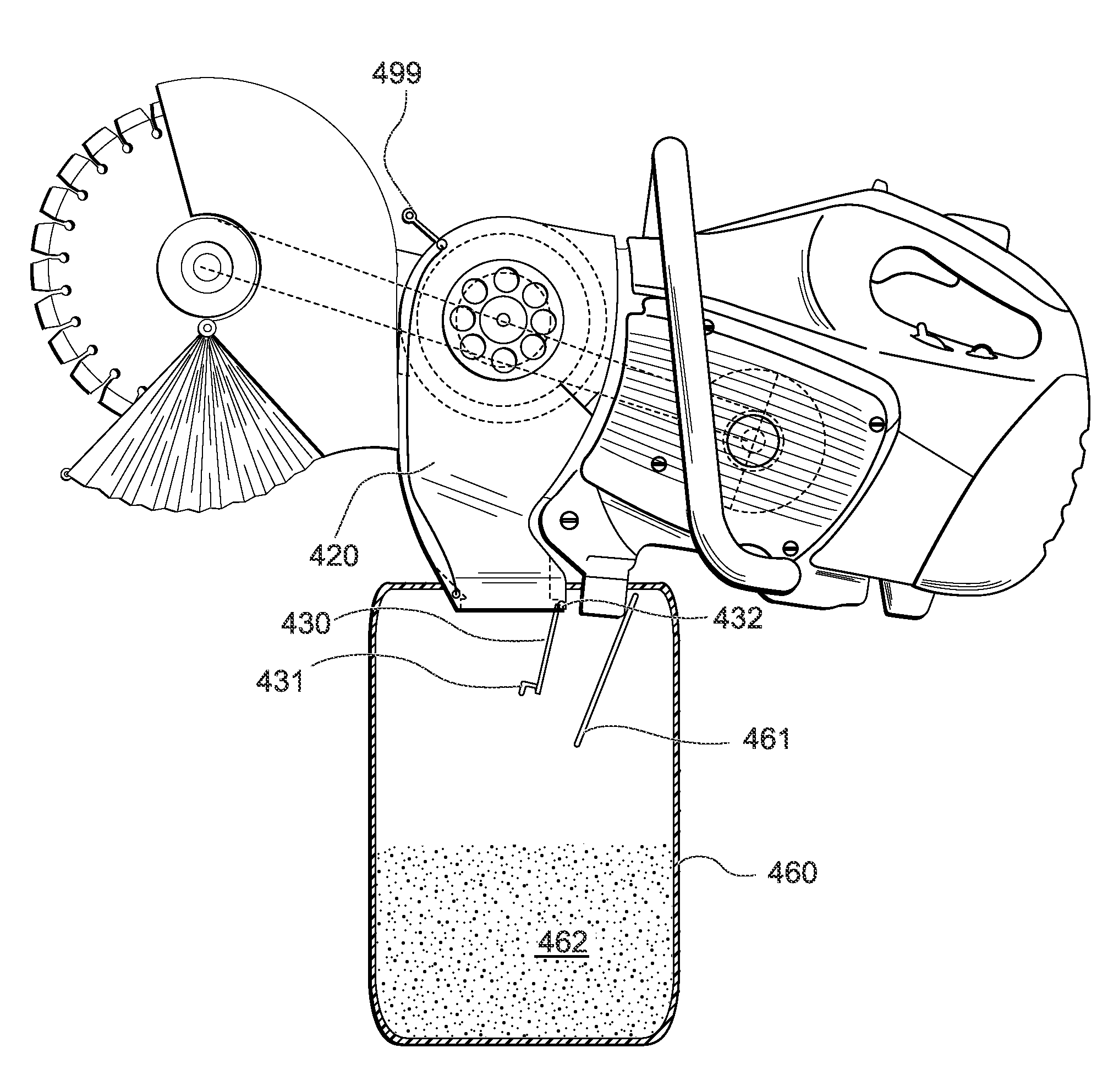 Power saw apparatus with integrated dust collector