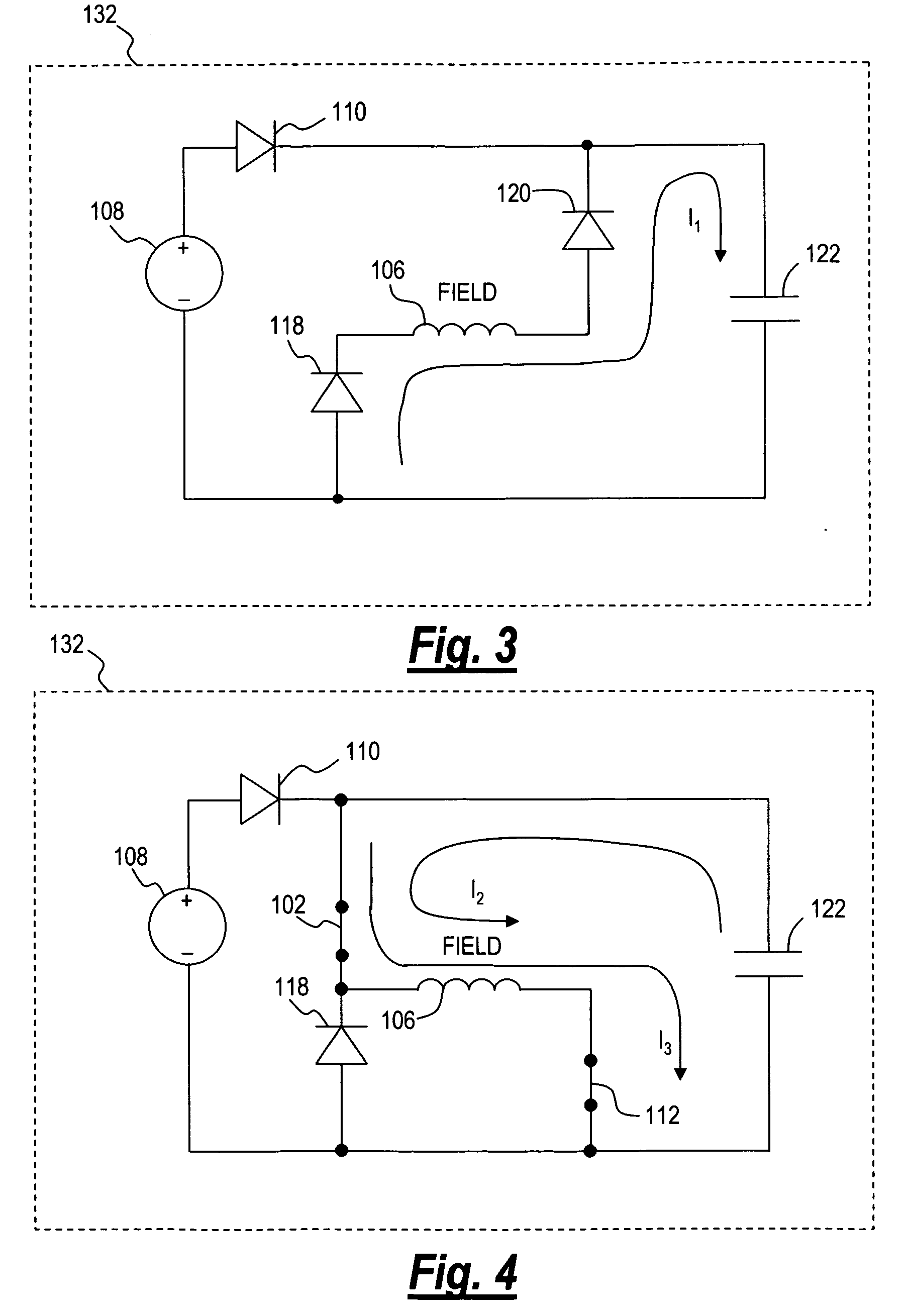 Field excitation for an alternator