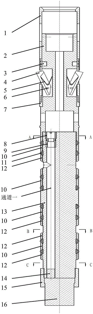 Gas well storage type integrated layered production allocation pressure gauge