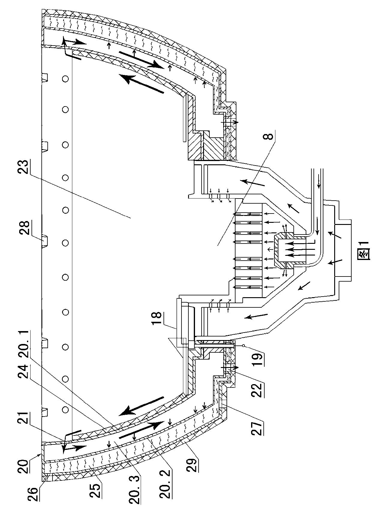 Heat collecting type combustor assembly with high efficiency and energy saving