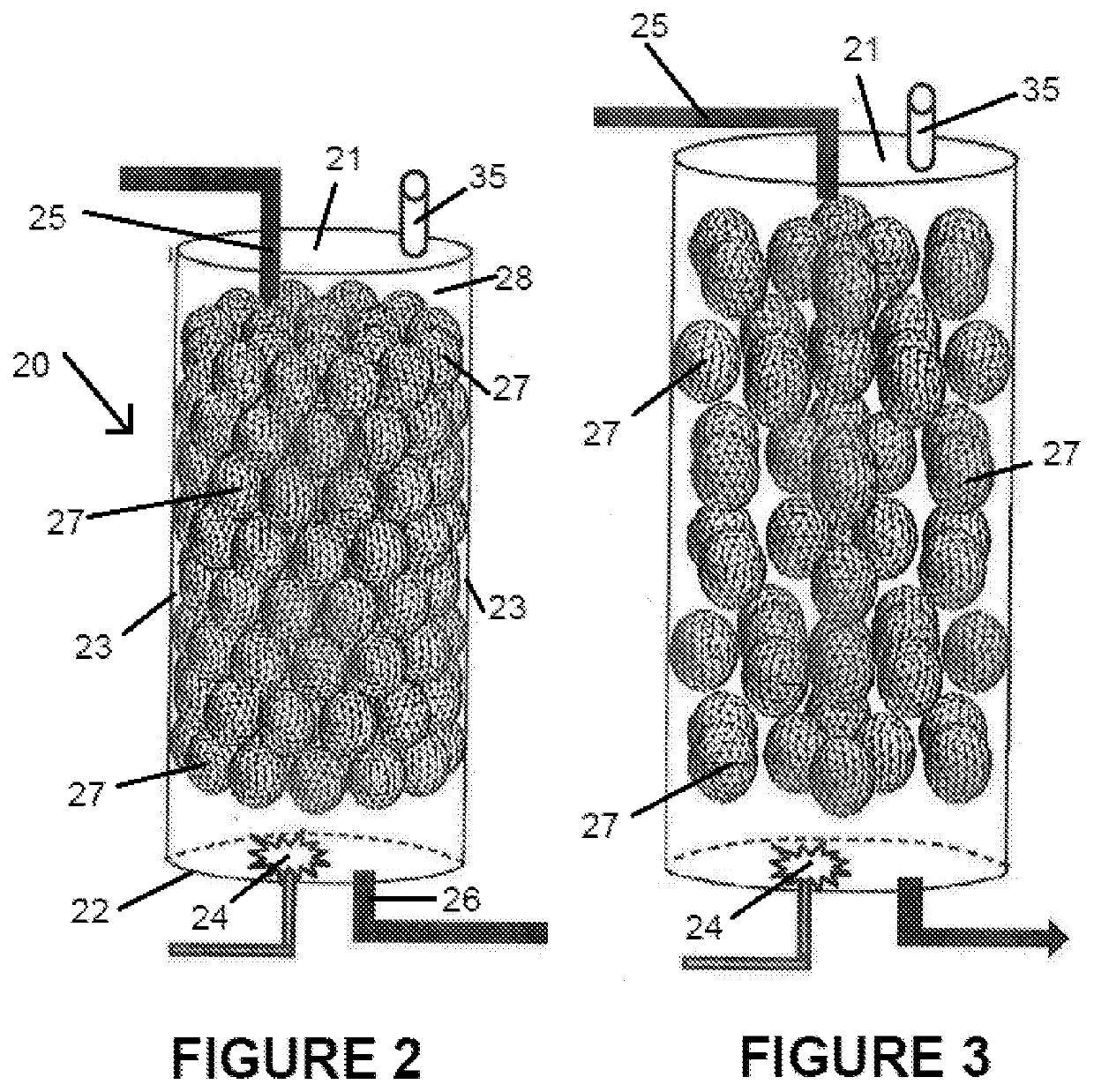 Utilizing packed columns for asphalt air blowing