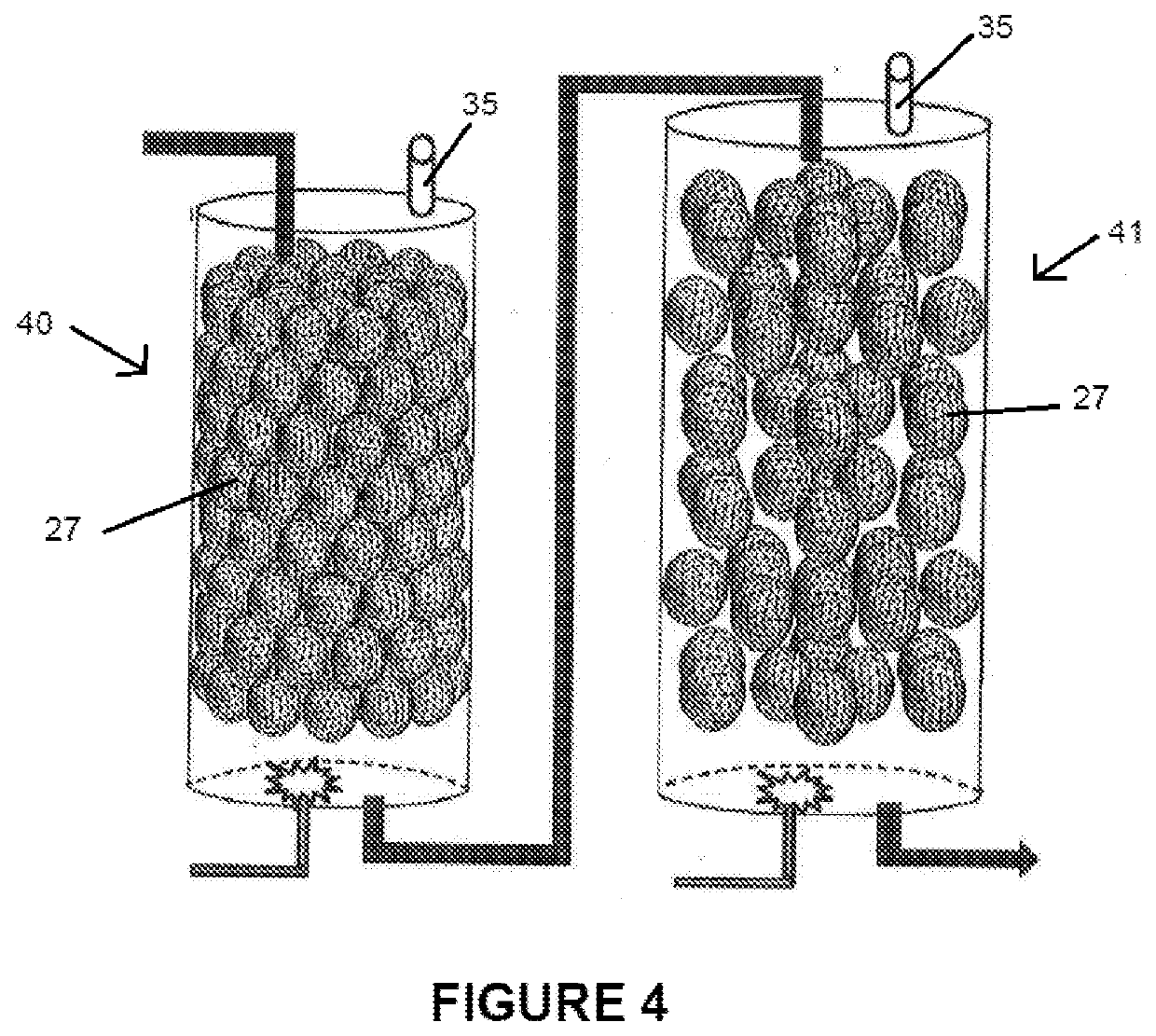 Utilizing packed columns for asphalt air blowing