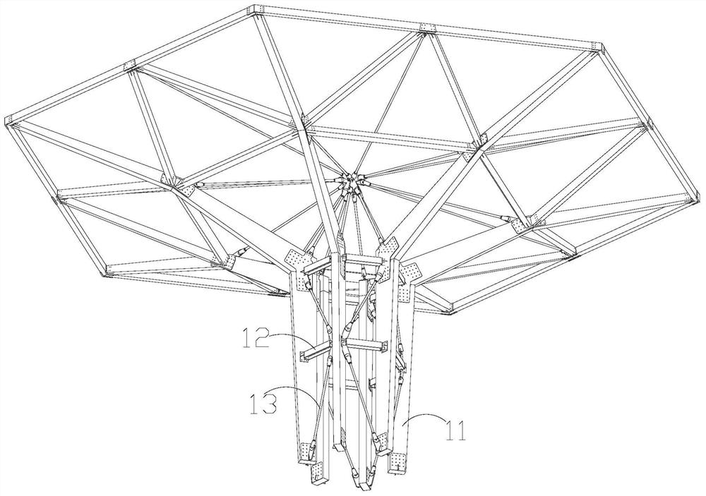 Umbrella-shaped building structure