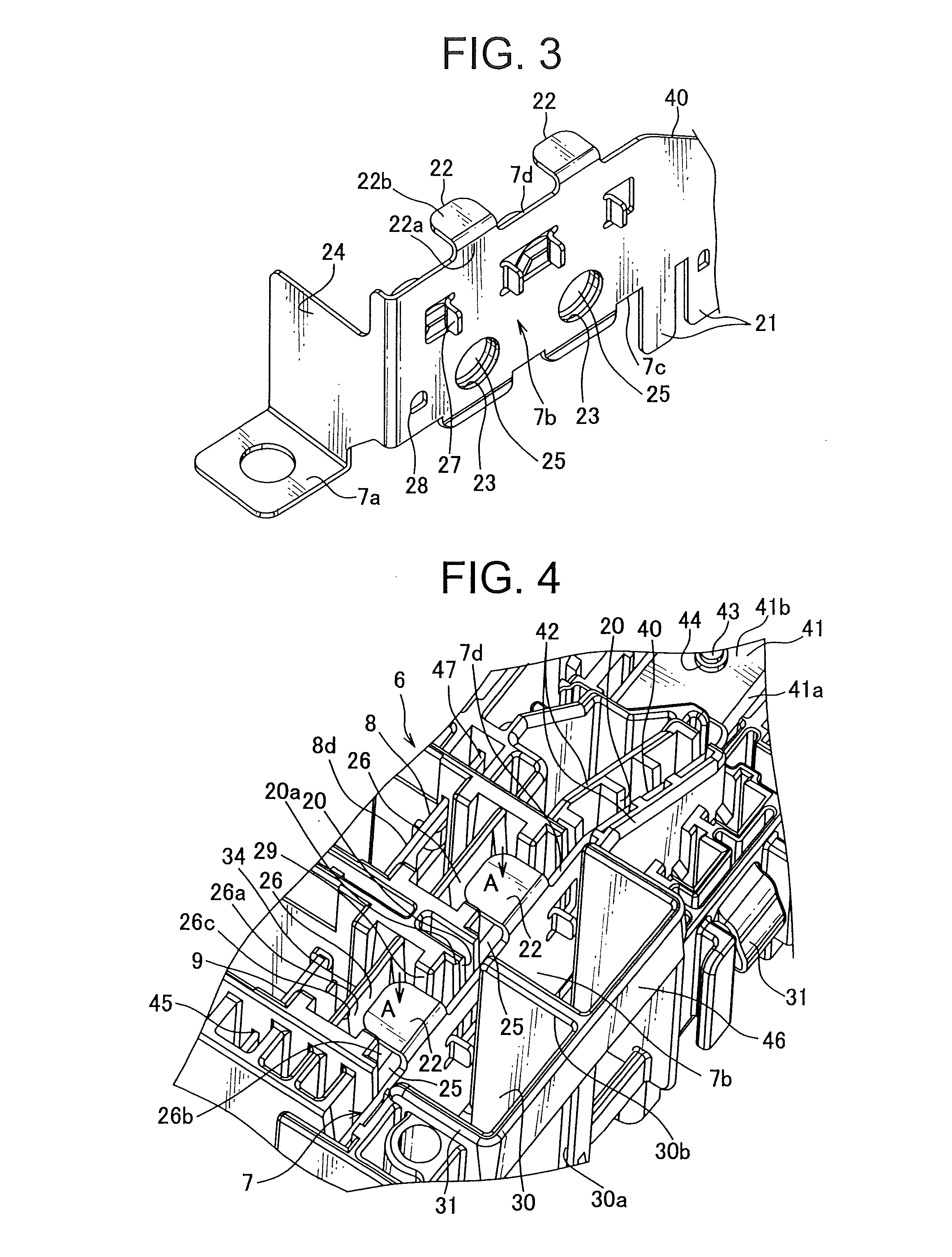 Bus bar edge structure of electric junction box