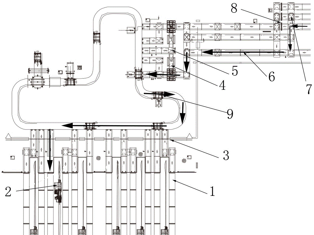 Method for making wrong cigarette packet return to warehouse automatically