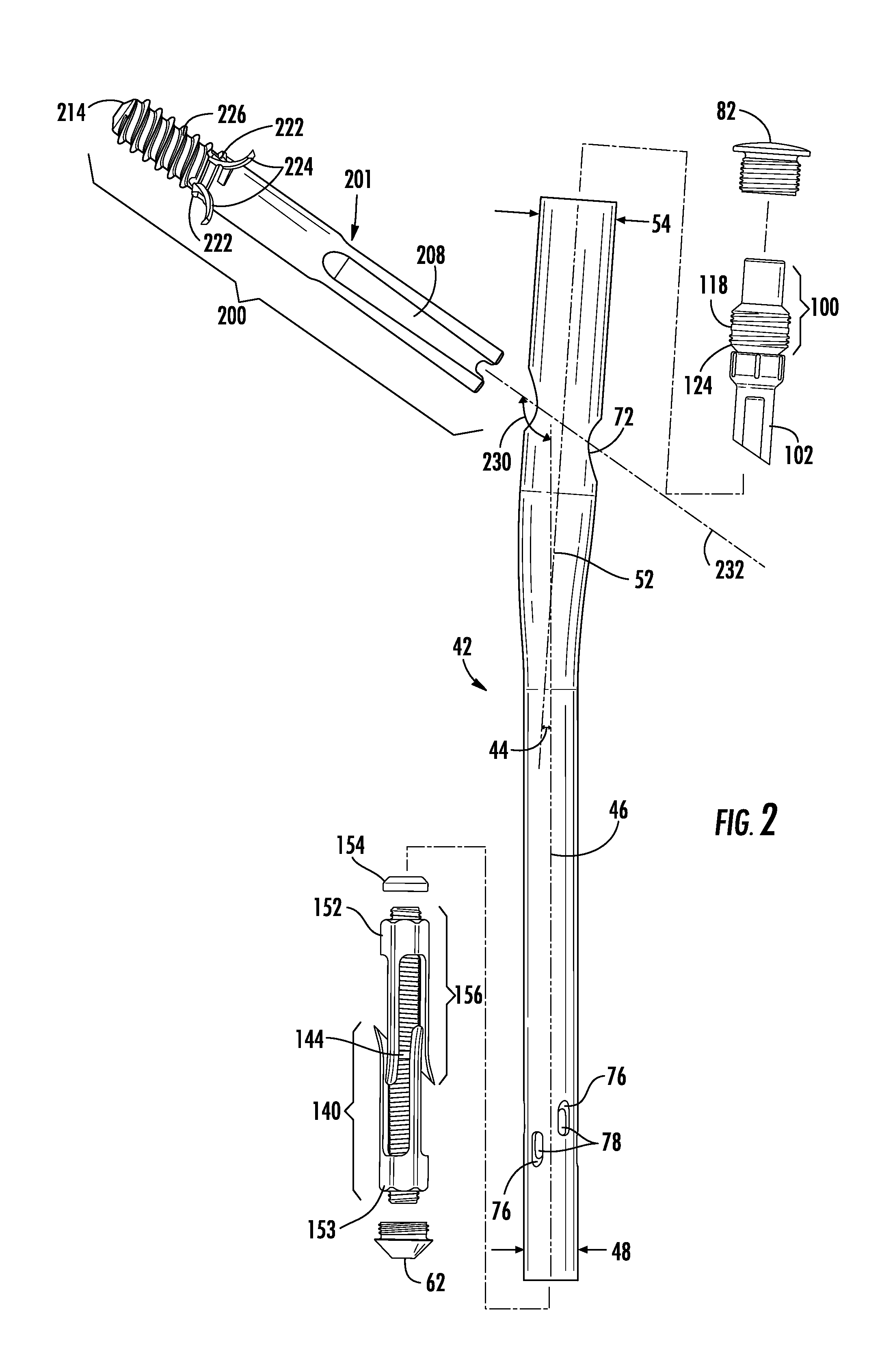 Intramedullary nail system including tang-deployment screw with male interface