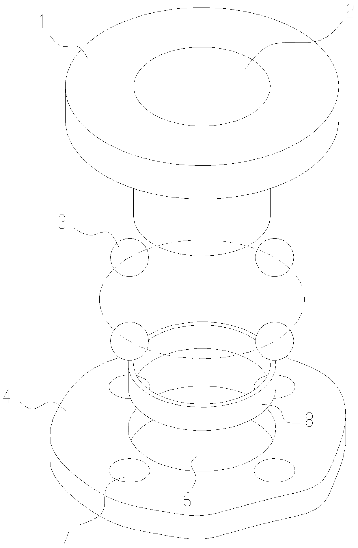 Amorphous vertical type shaft bearing