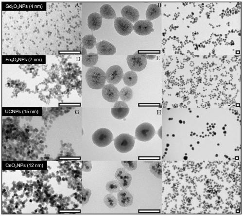 Composite nano-material with nano-particles wrapped by meso-porous silica, and preparation method and application thereof