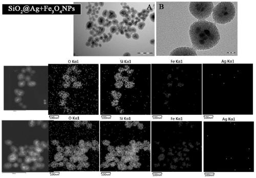 Composite nano-material with nano-particles wrapped by meso-porous silica, and preparation method and application thereof