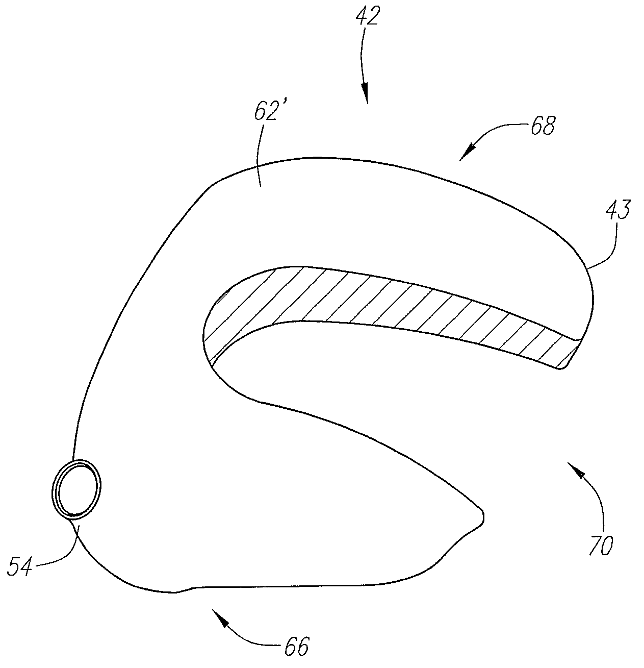 Driver with deep aft cavity