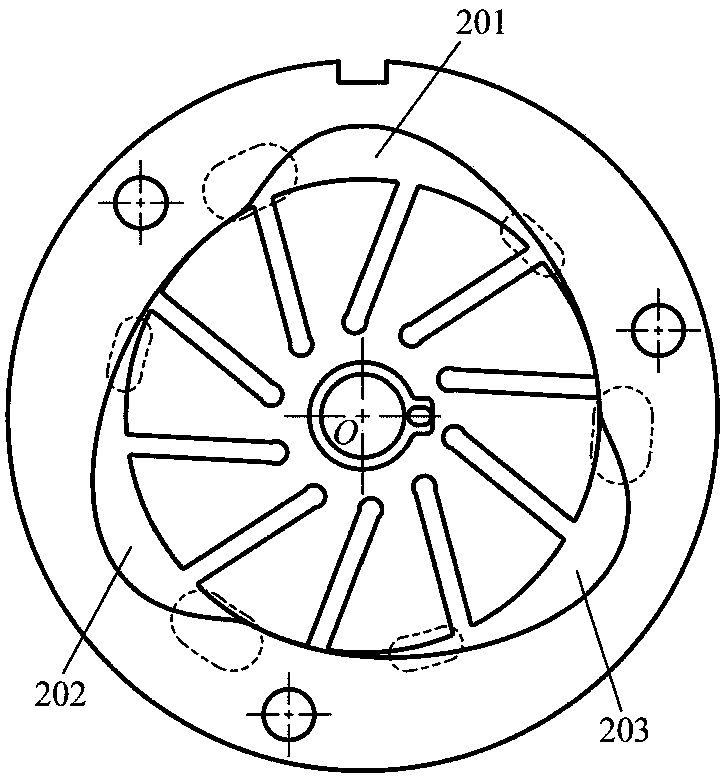 Three-cavity sliding-vane-type vacuum pump