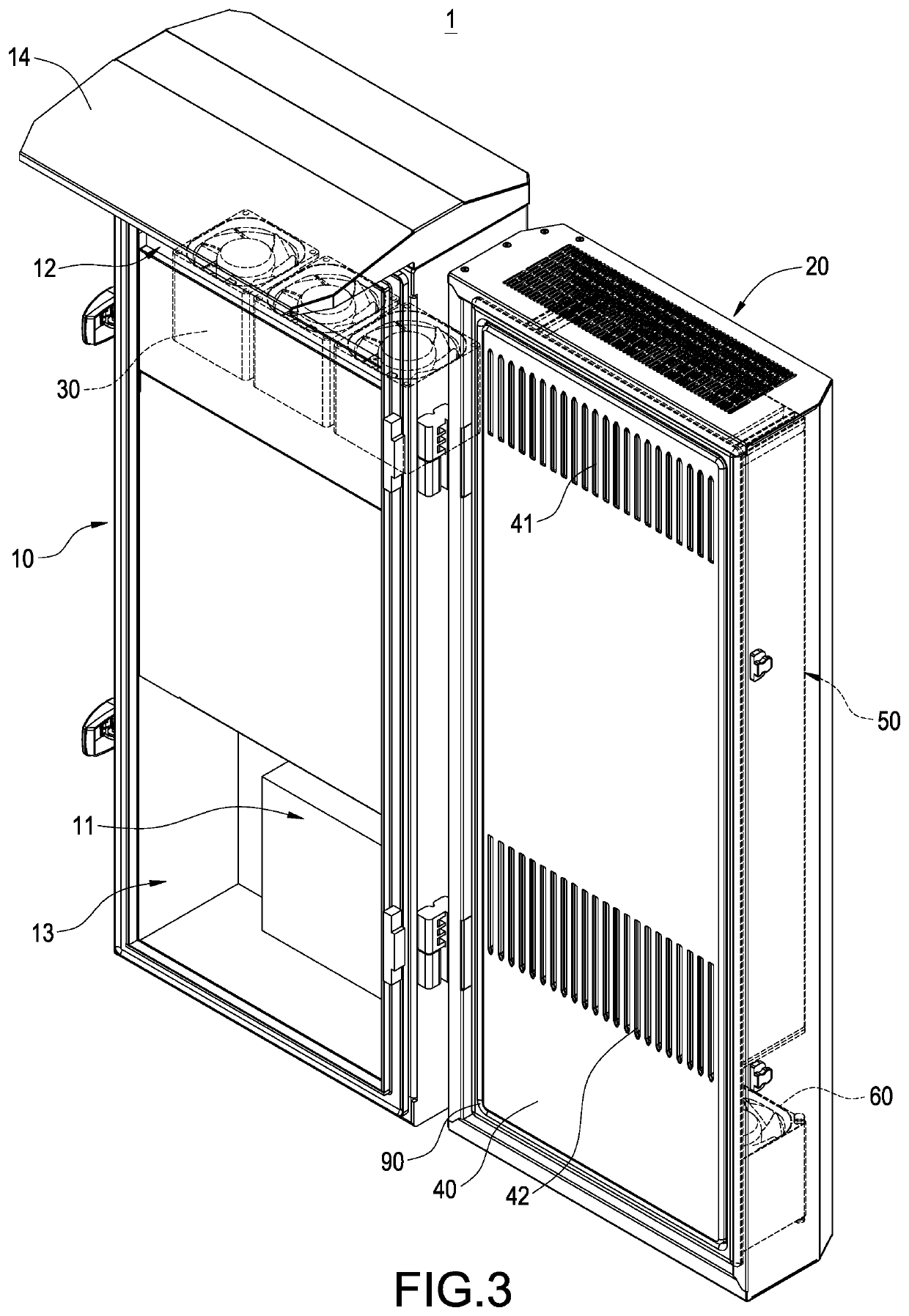 Heat exchange structure of telecommunication cabinet