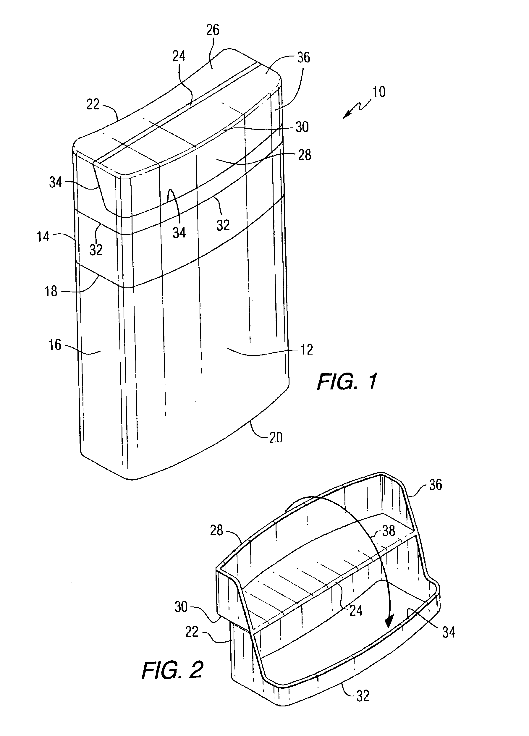 Curved back reclosable metal packaging unit