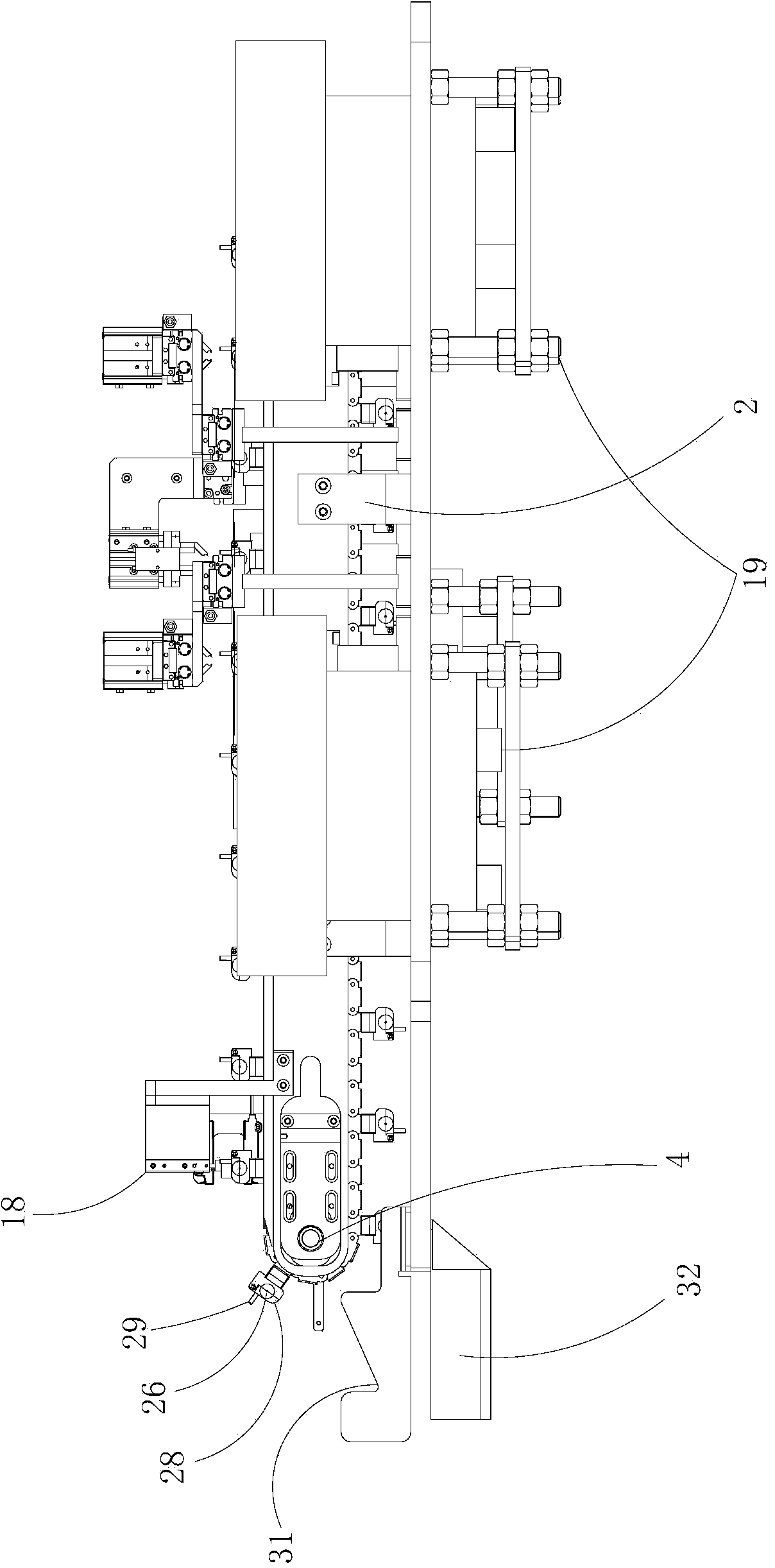 Automatic spare part stringing system of optical fiber connector