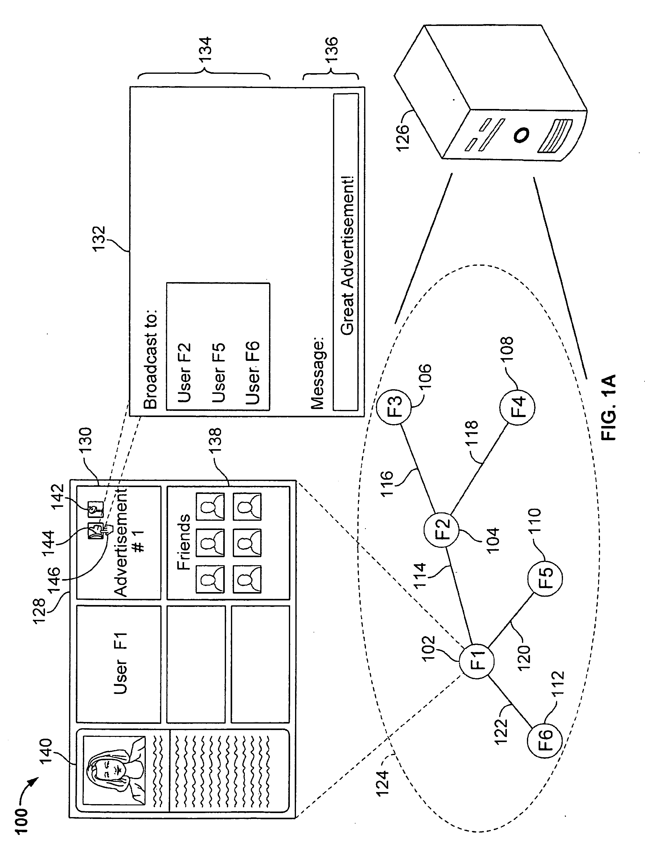 Rebroadcasting of advertisements in a social network